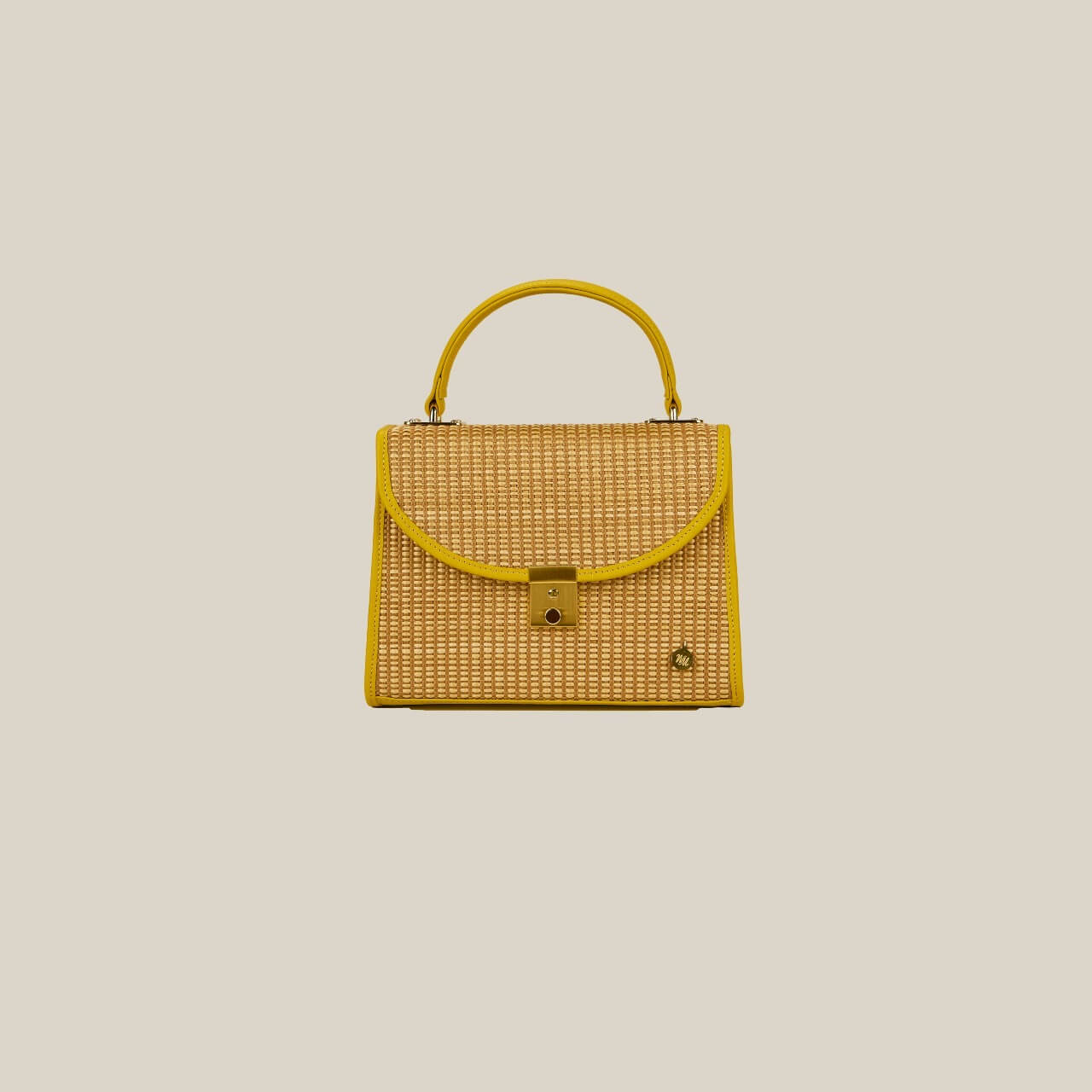 Weaving Yellow Handle Bag