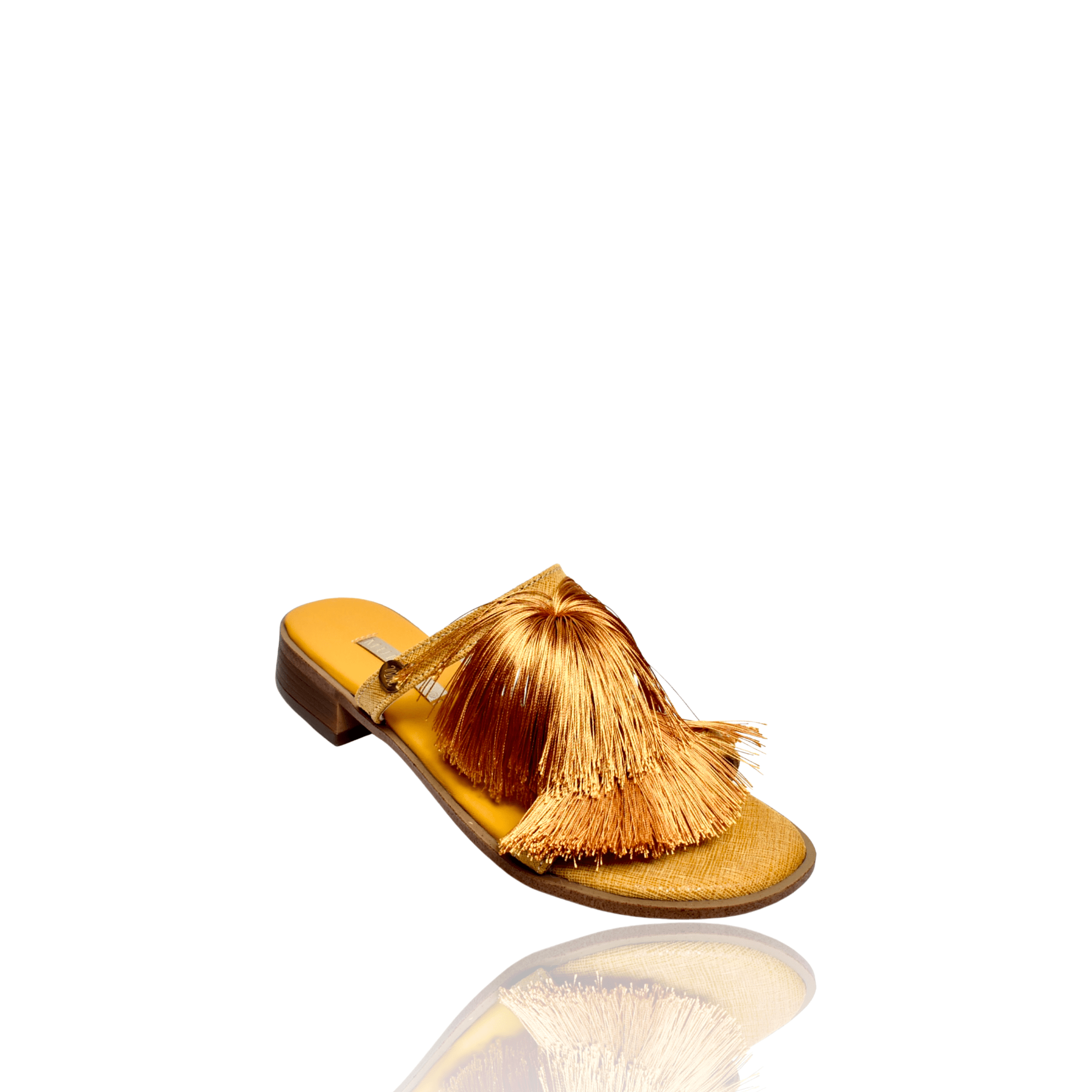 Salma Yellow fringe sandals