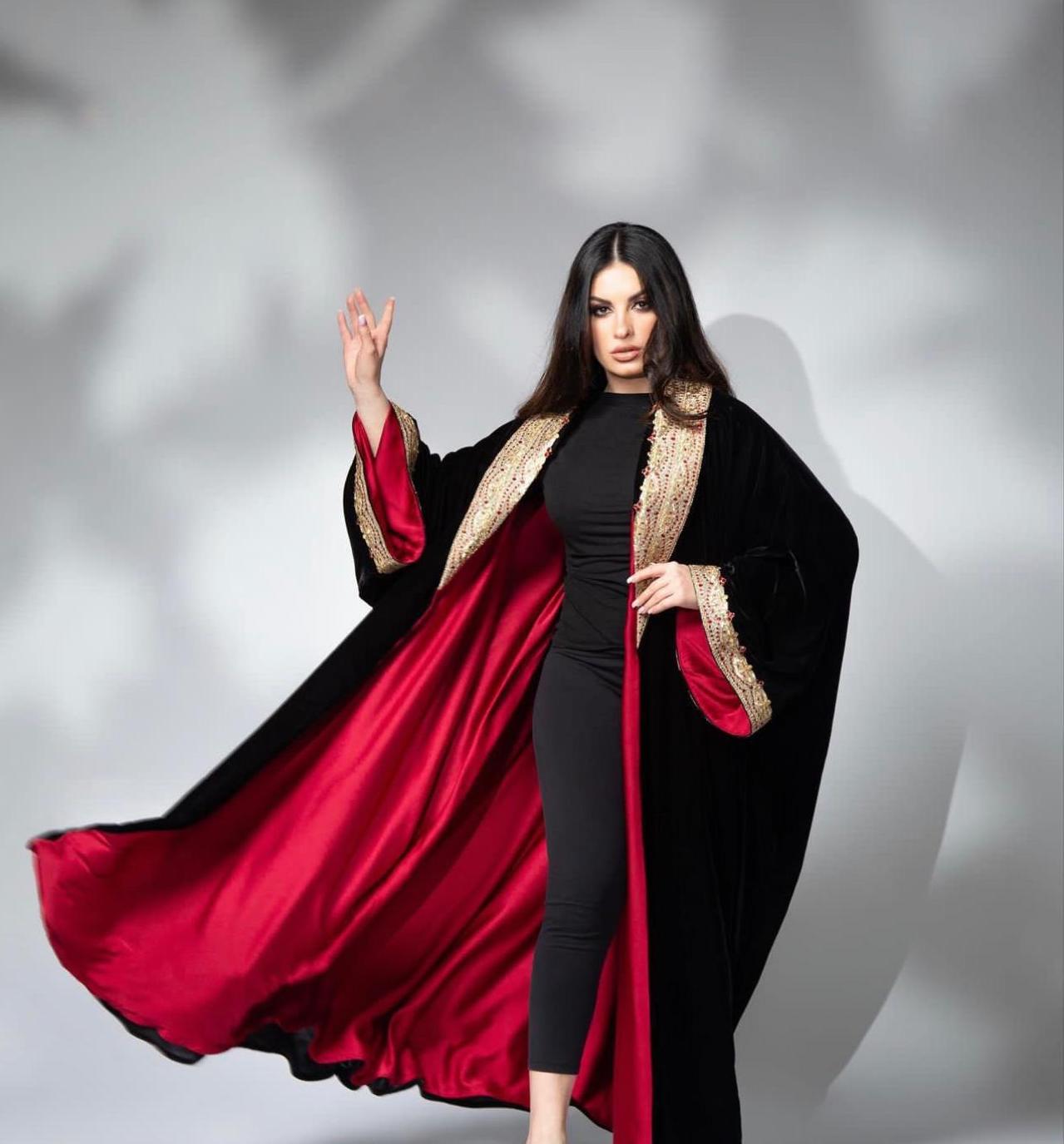 Ludan Design Red/black Abaya